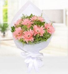 Sevgiliye Özel Buket(7 adet pembe gerbera çiçeği)